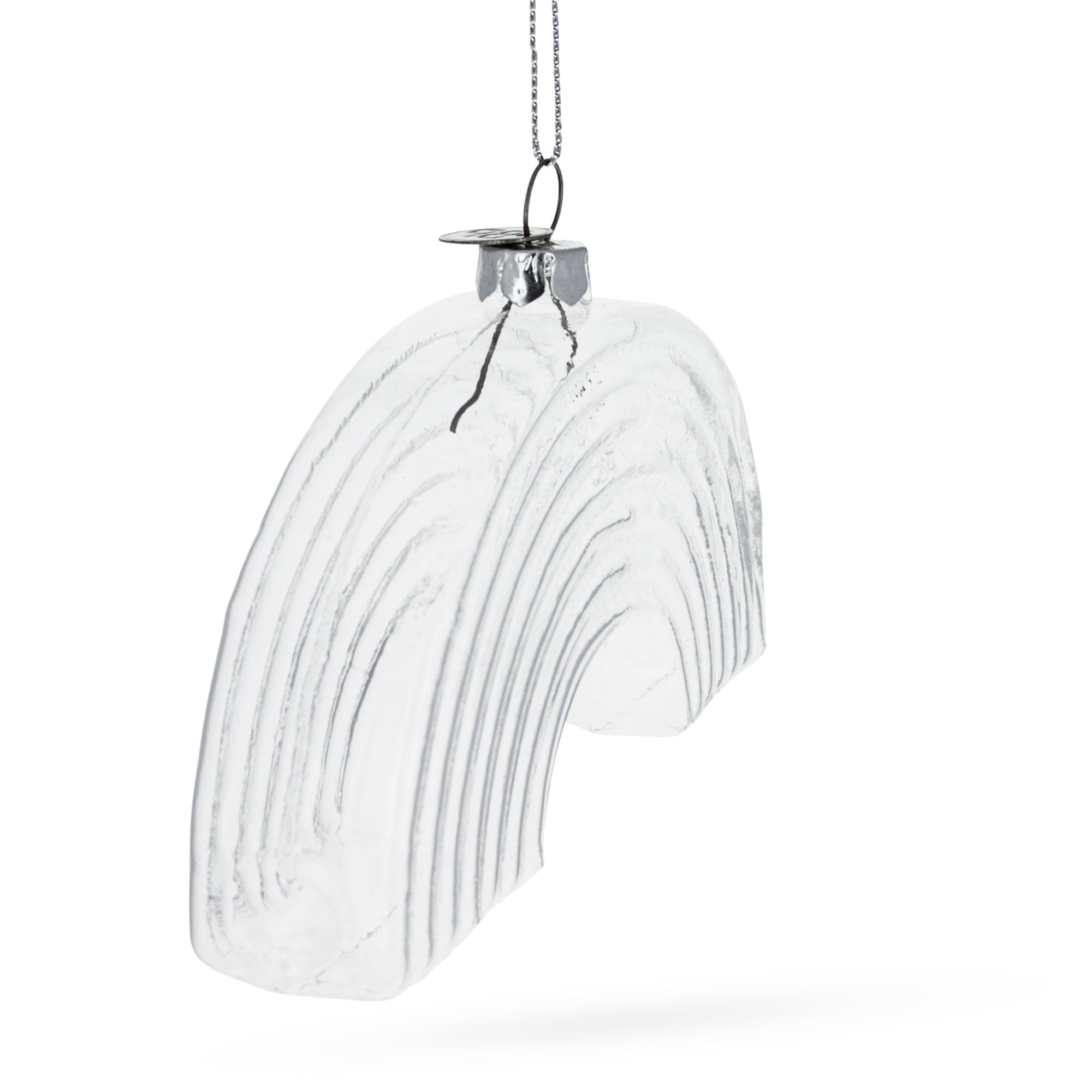 Rainbow Clear Glass Christmas Ornament