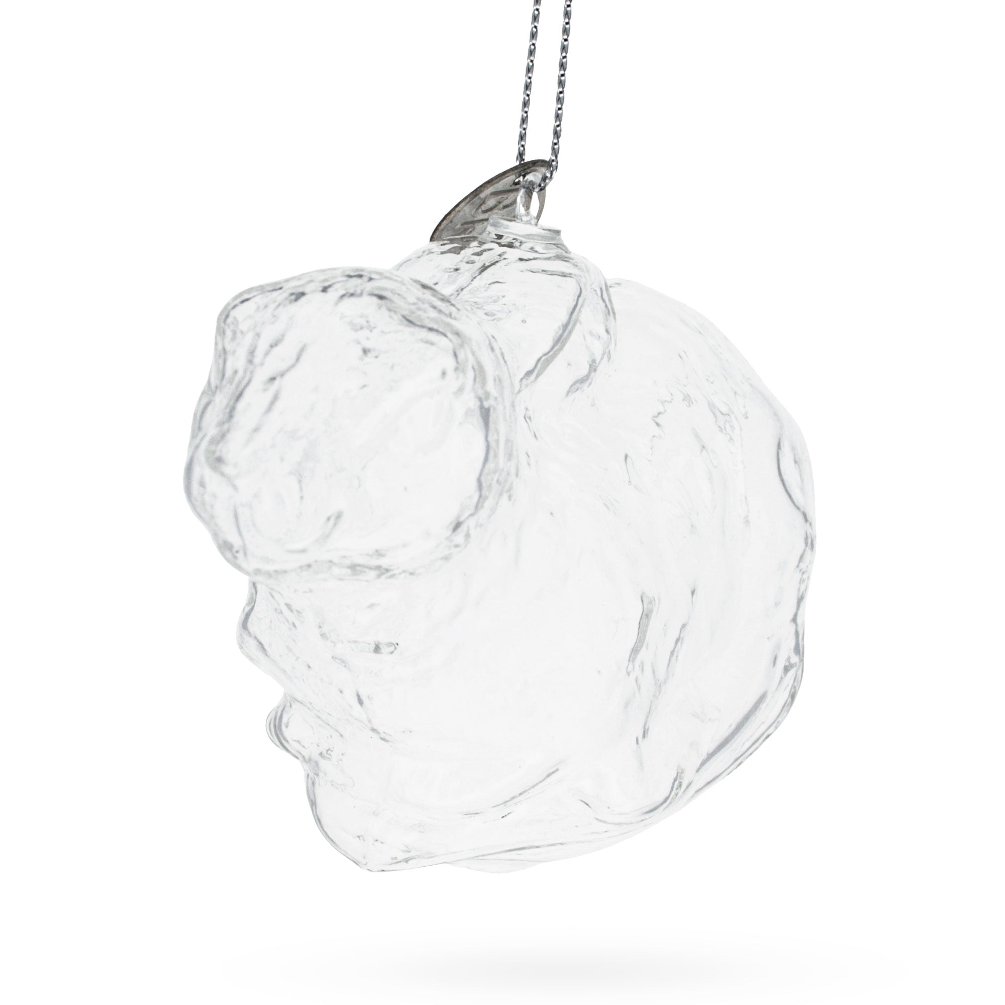 Bunny Clear Glass Christmas Ornament