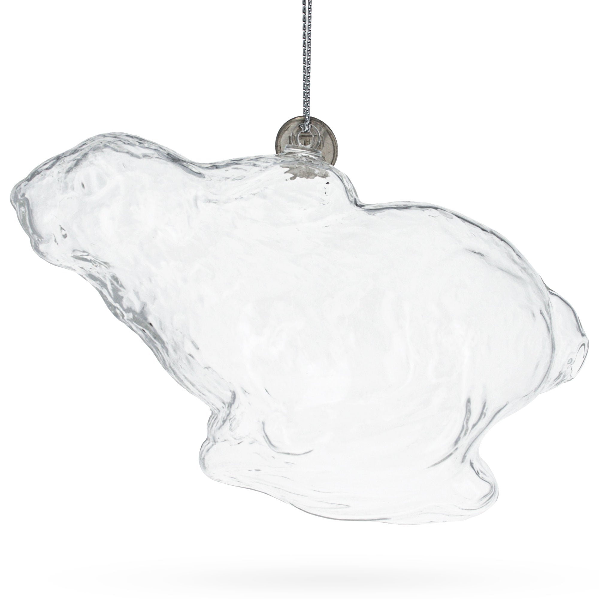 Bunny Clear Glass Christmas Ornament