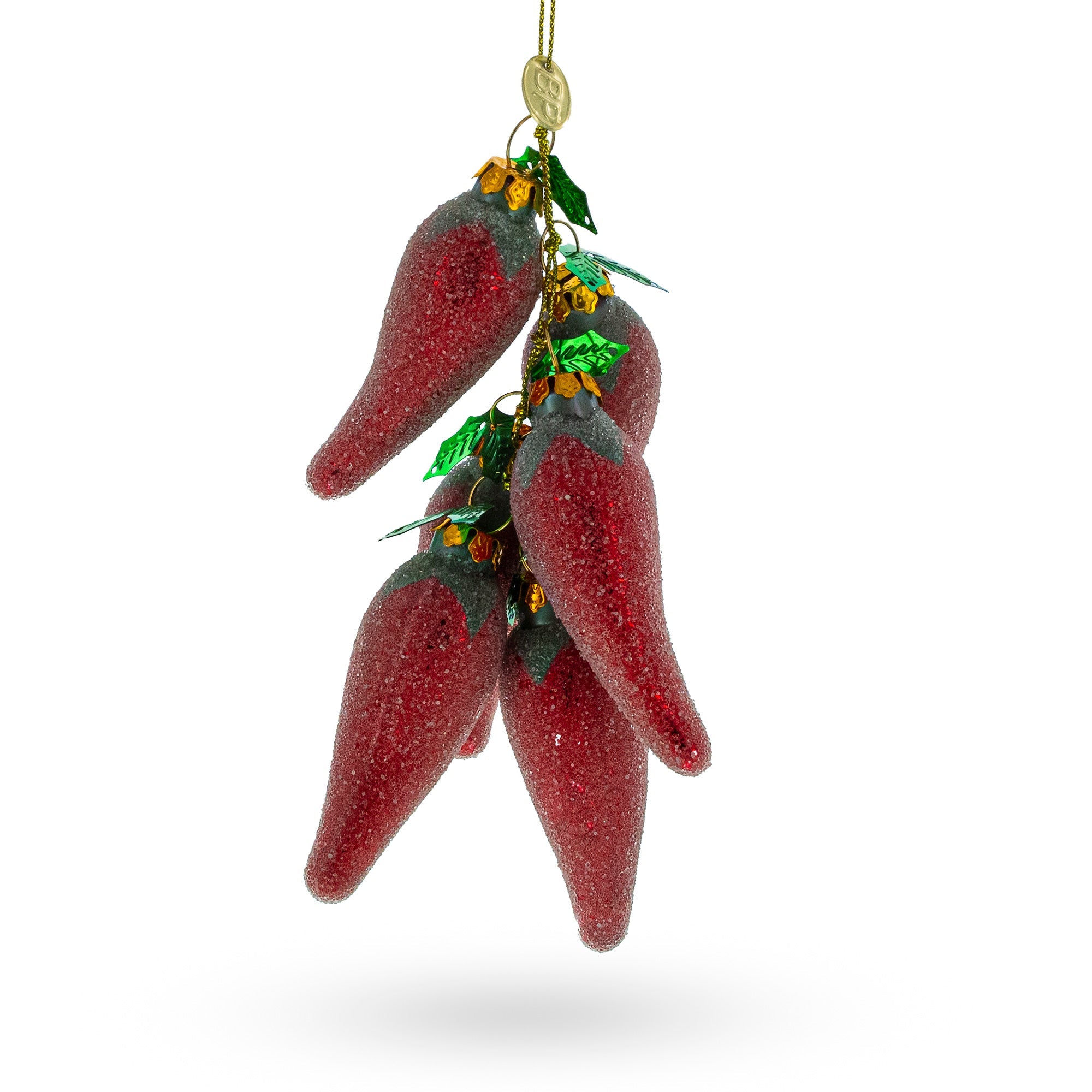 Chili Peppers Glass Christmas Ornament
