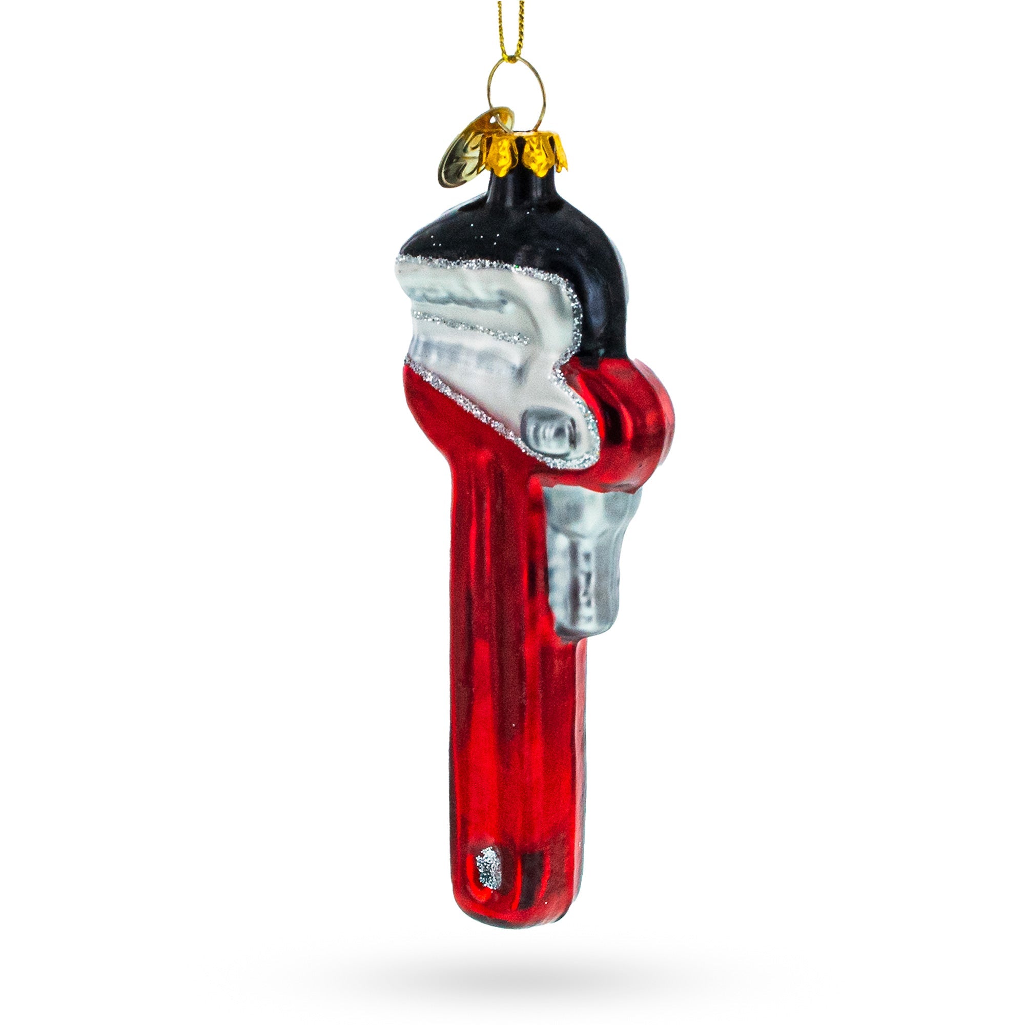 Adjustable Red Wrench Glass Christmas Ornament