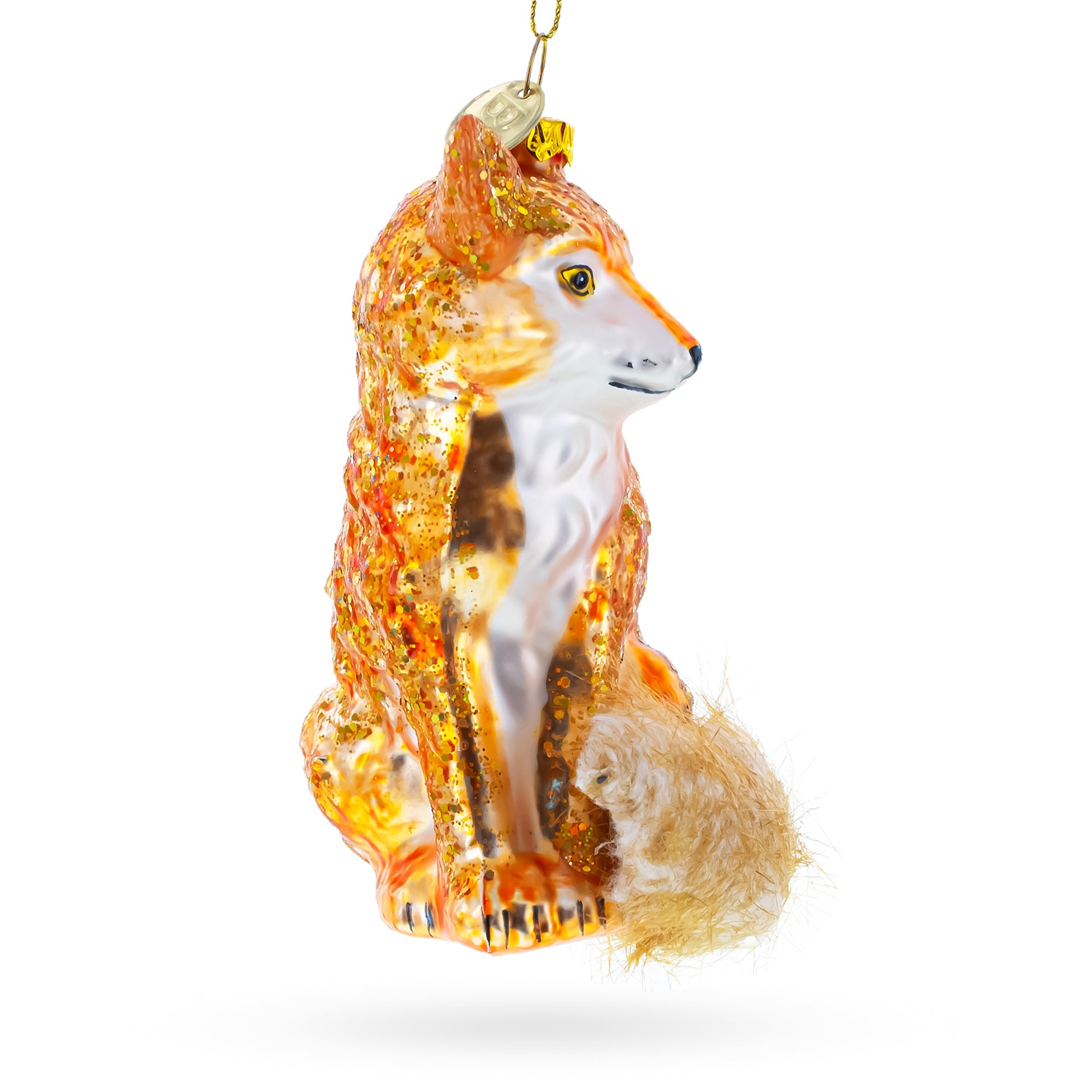 Wild Fox Glass Christmas Ornament