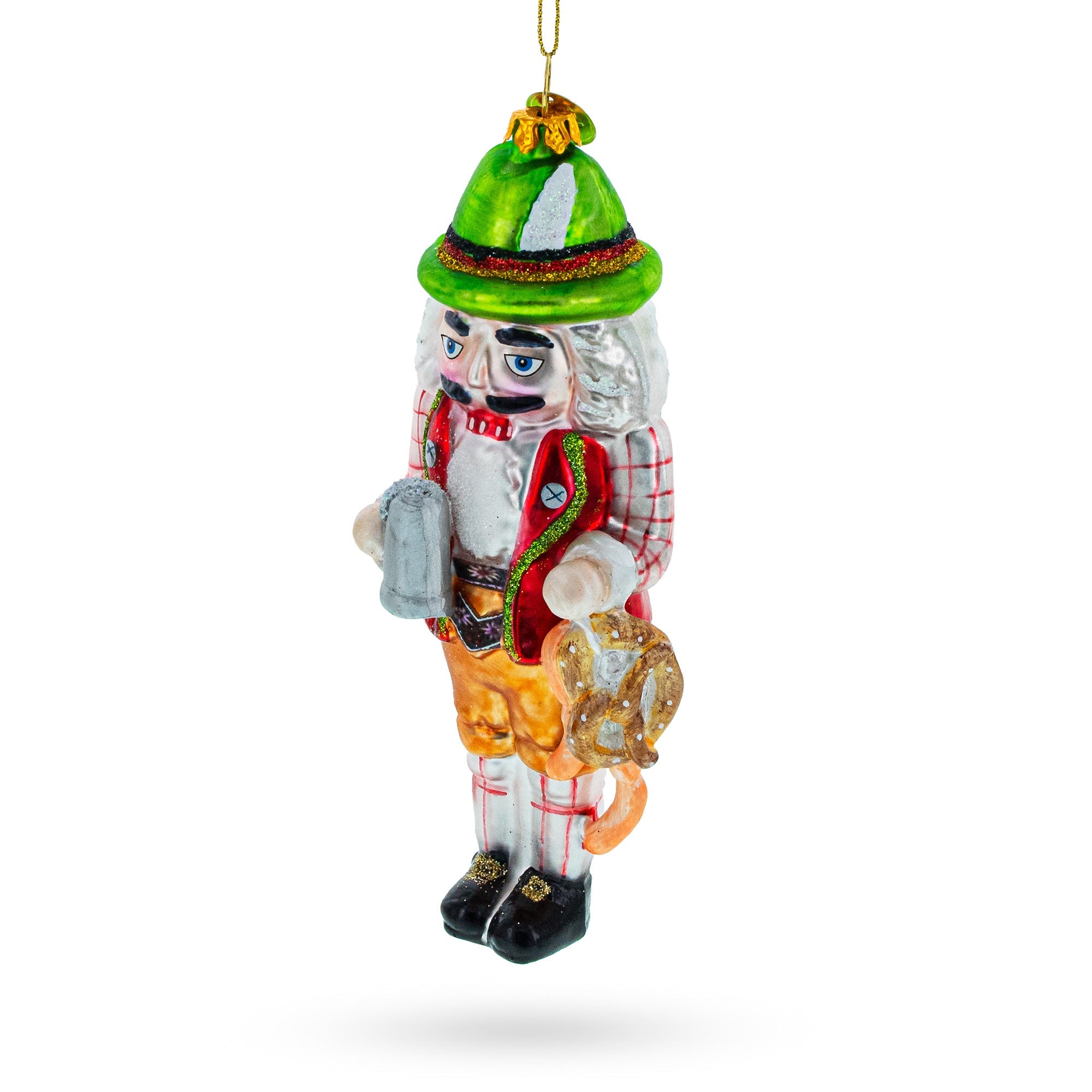 Bavarian Nutcracker with Beer Stein Glass Christmas Ornament BestPysanky