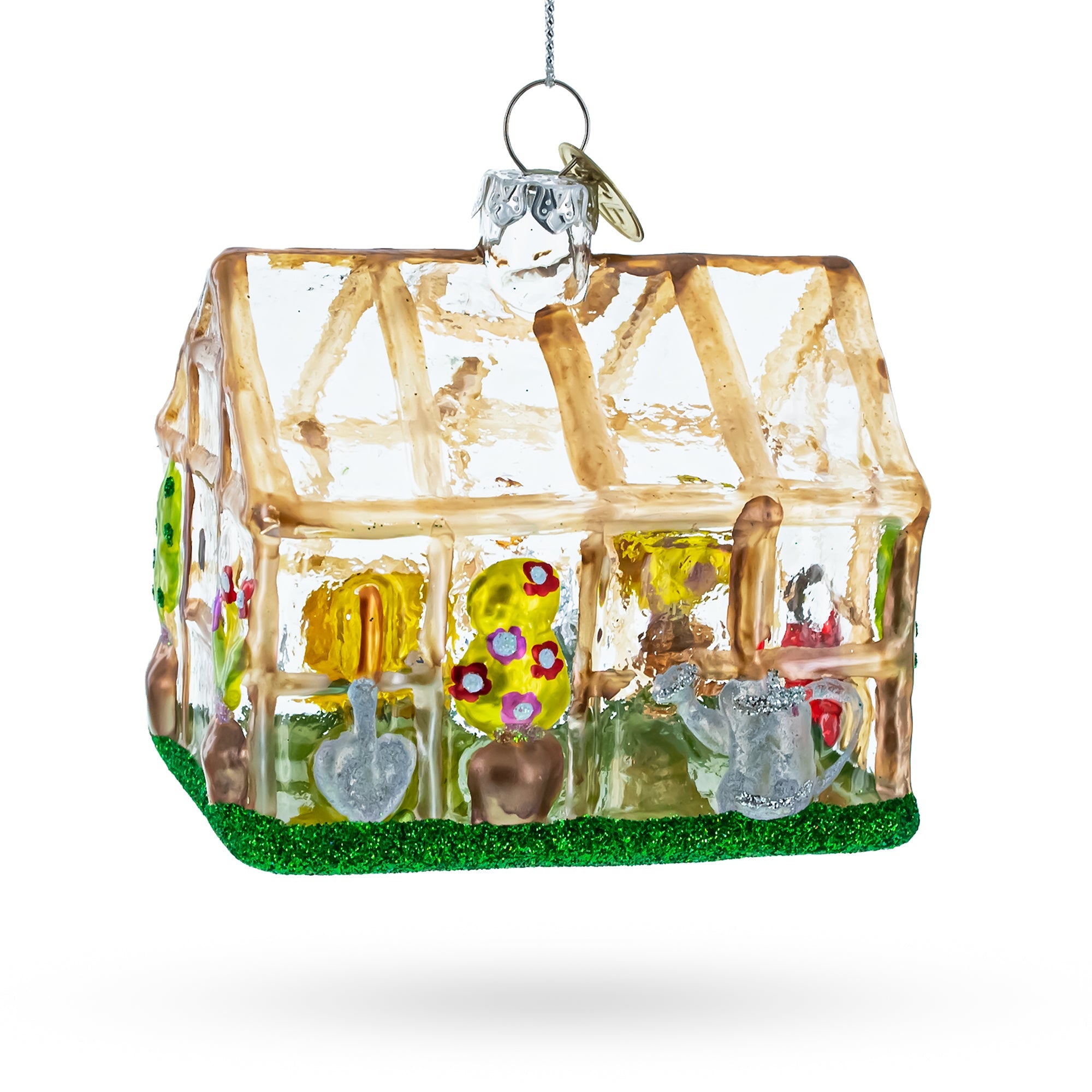 Greenhouse and Gardner Tools Glass Christmas Ornament
