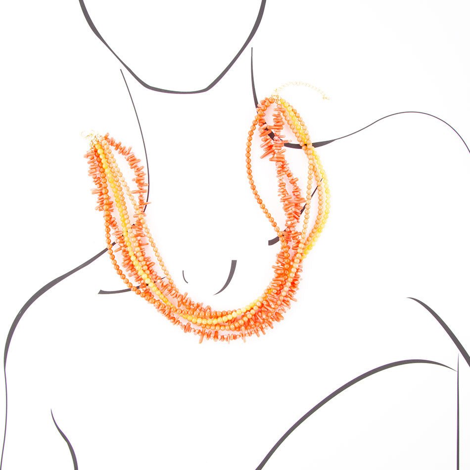 Celosia Coral Torsade Necklace Barse Jewelry