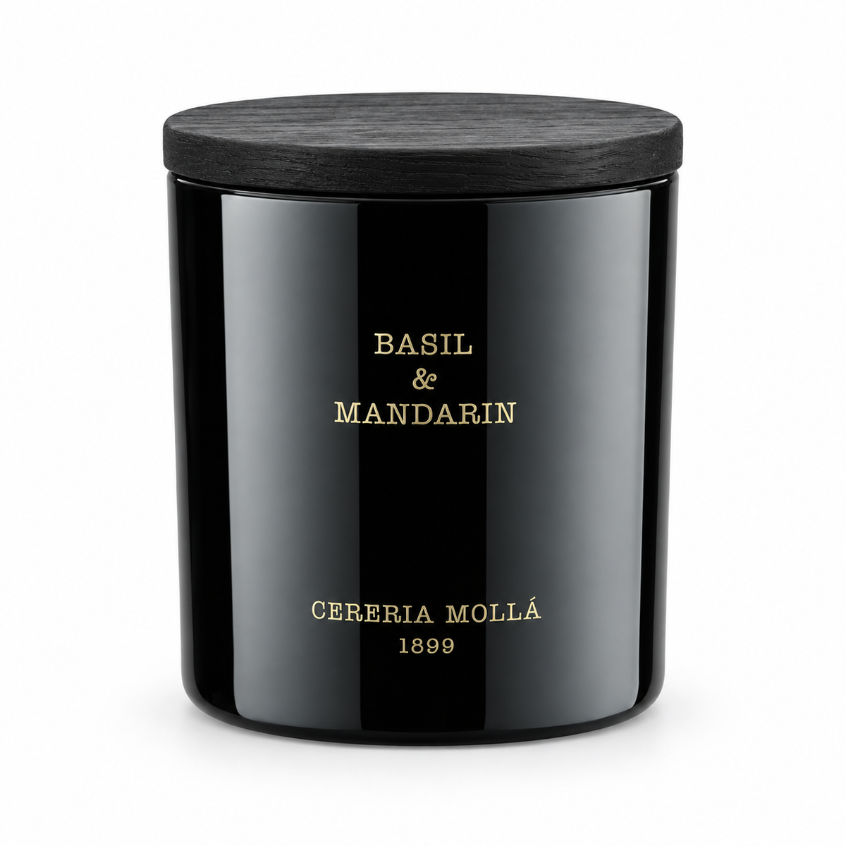 Cereria Molla Basil & Mandarin 230 g candle, clear product view
