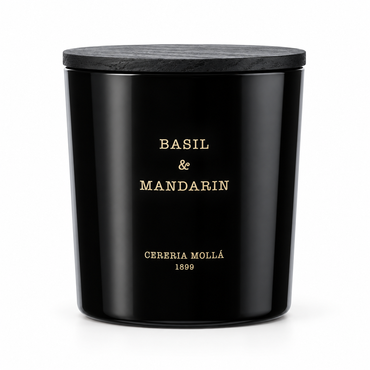 Cereria Molla Basil & Mandarin 3-wick XL candle, clear product view
