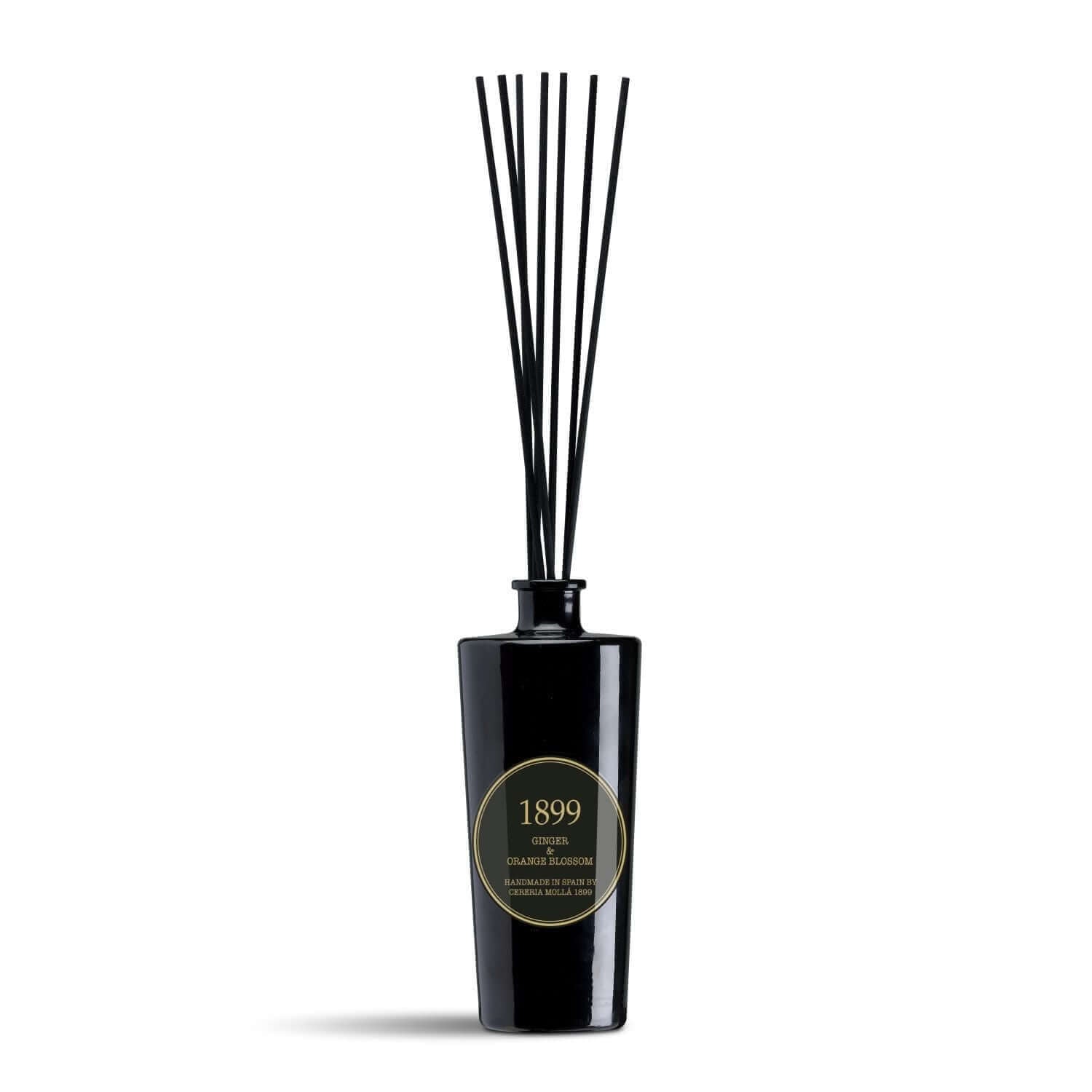 Cereria Molla - Ginger & Orange Blossom Black & Gold Premium Reed Diffuser - - Coastous