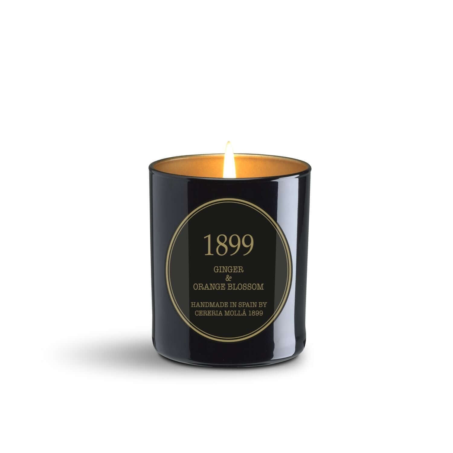 Cereria Molla - Ginger & Orange Blossom Black & Gold Premium Candle - 8 oz / 230 g - Coastous