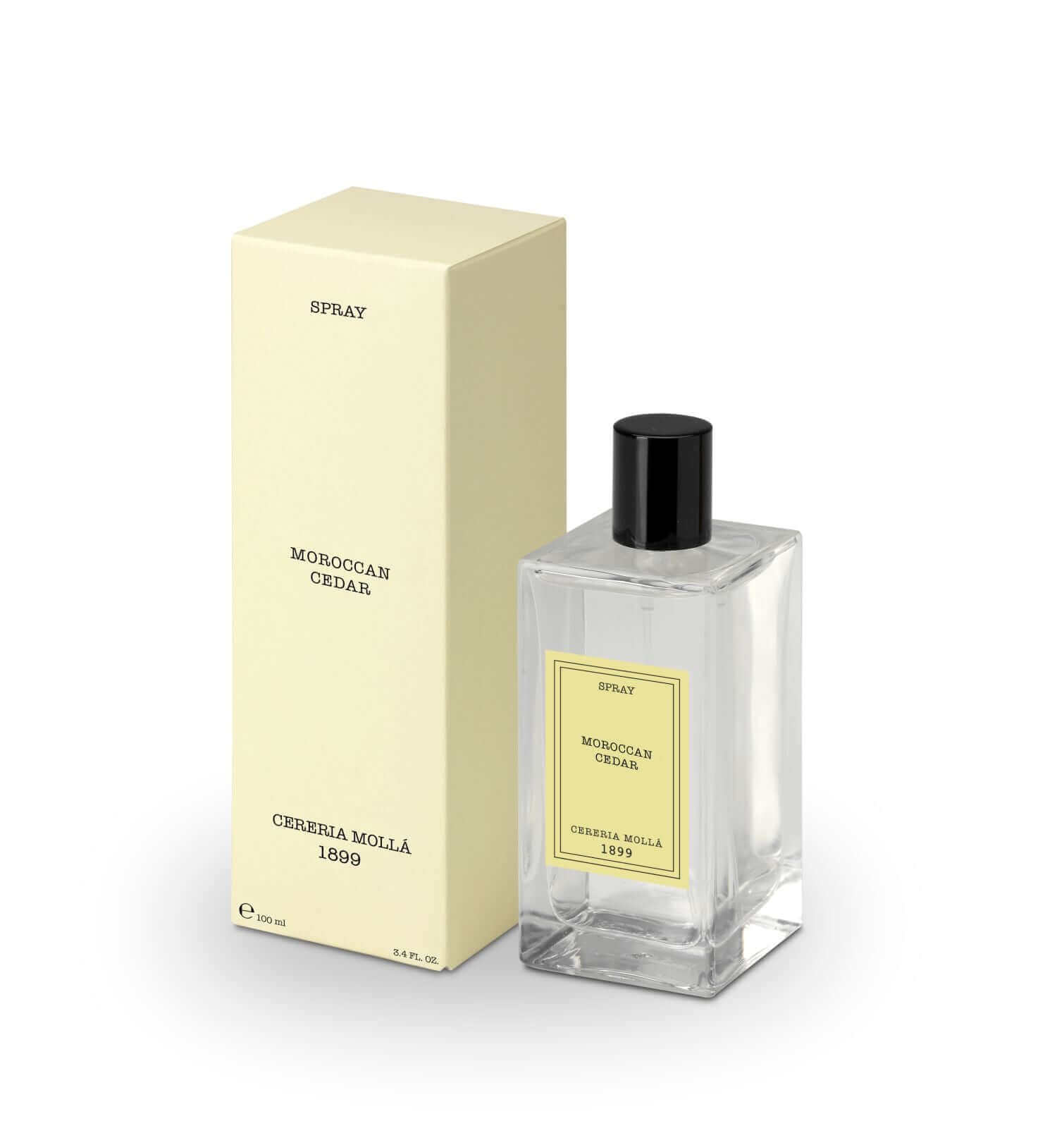 Cereria Molla - Premium Spray - Transparent 3.4 fl oz / 100 ml - Moroccan Cedar - Coastous