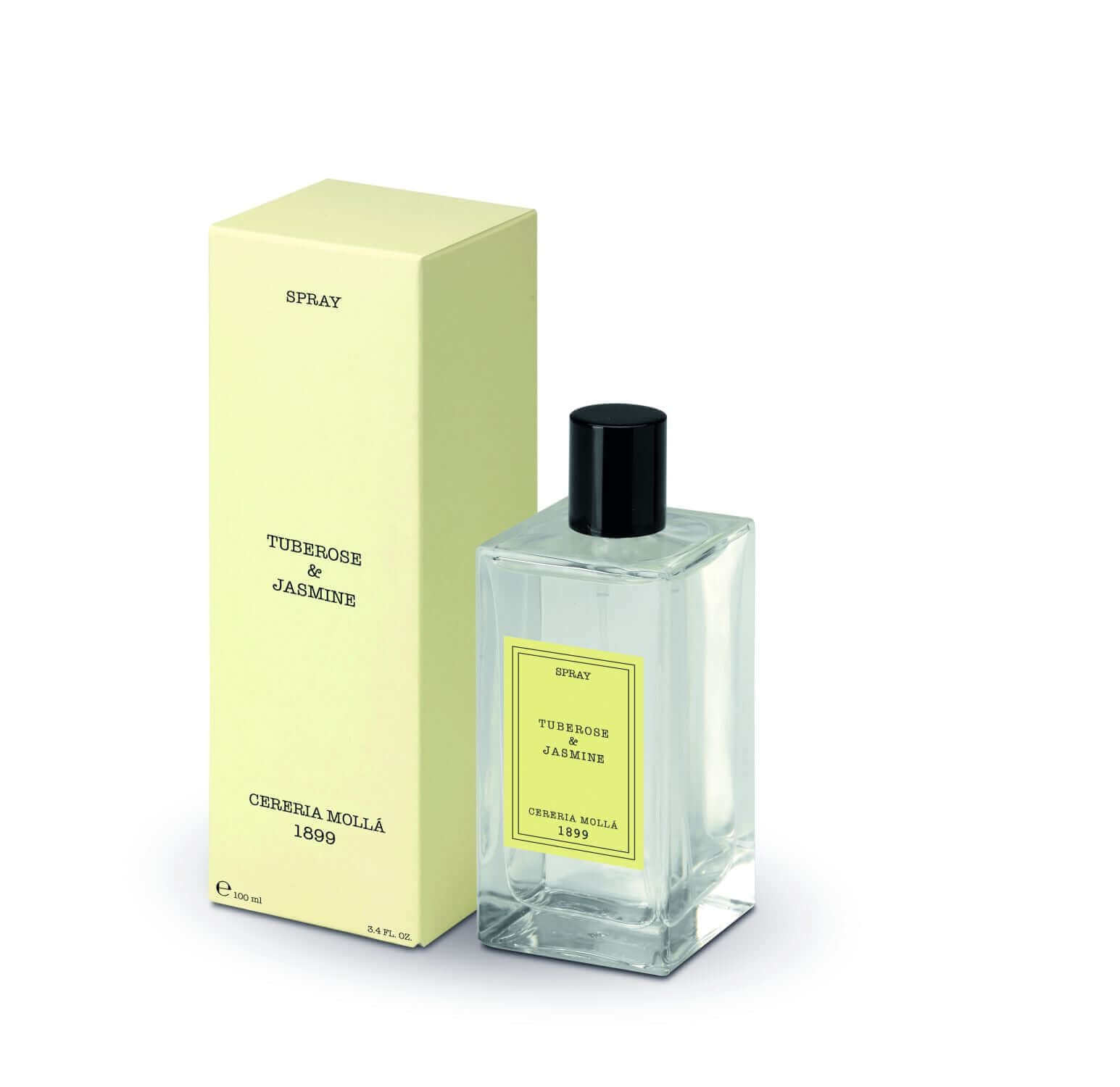 Cereria Molla - Premium Spray - Transparent 3.4 fl oz / 100 ml - Tuberose & Jasmine - Coastous