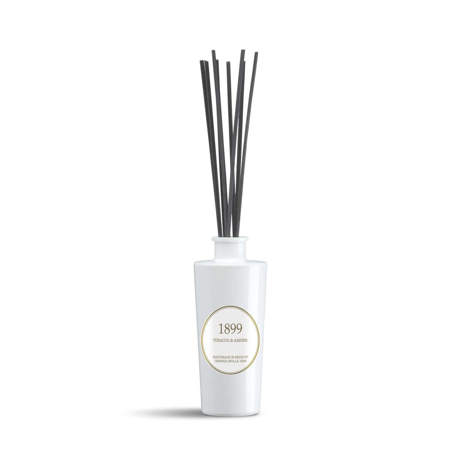 Cereria Molla - Tobacco & Amber White & Gold Premium Reed Diffuser - 3.4 fl oz / 100 ml - Coastous
