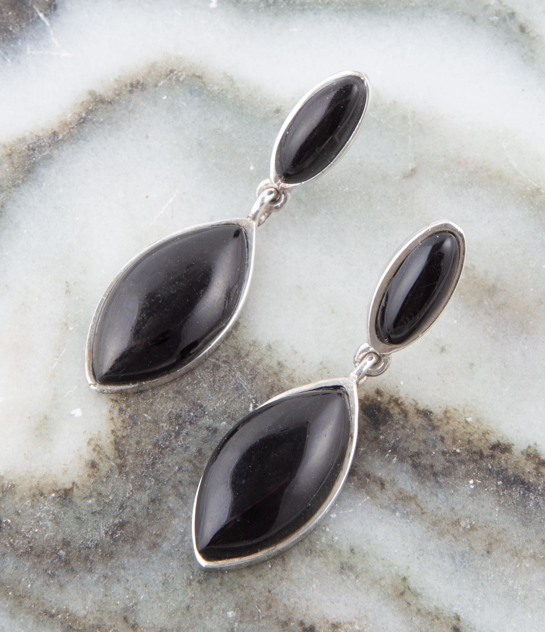 Champion Onyx and Sterling Silver Earrings Barse Jewelry