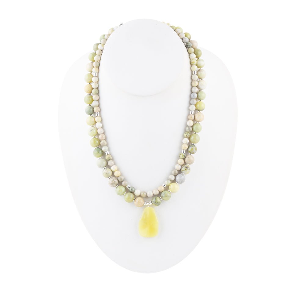 Chartruese Green Lemon Jade Statement Necklace Barse Jewelry