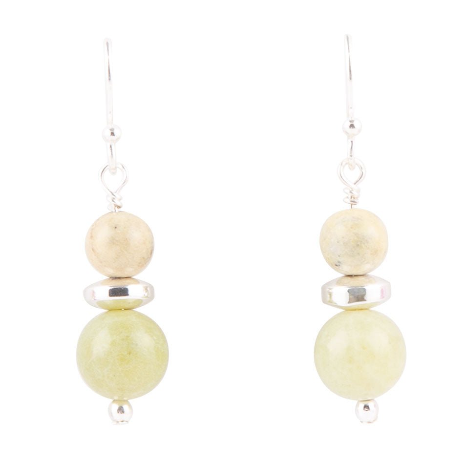 Chartruese Lemon Jade Drop Earrings Barse Jewelry