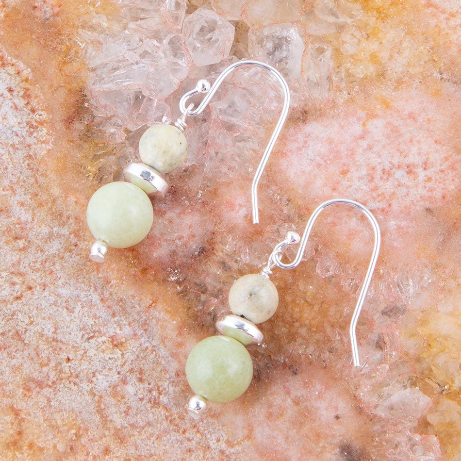 Chartruese Lemon Jade Drop Earrings Barse Jewelry