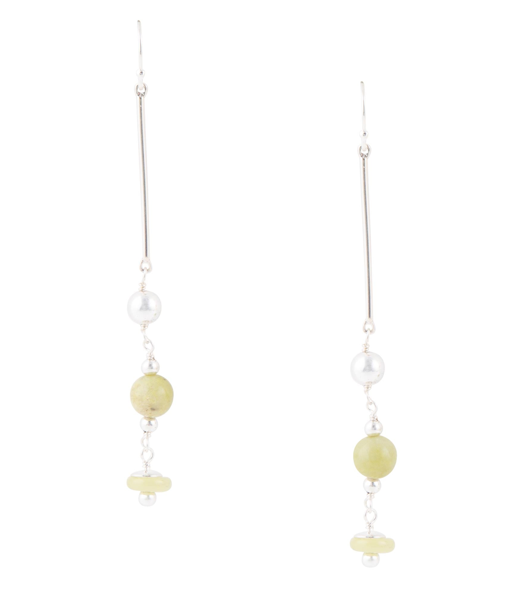 Chartruese Lemon Jade Linear Earrings Barse Jewelry