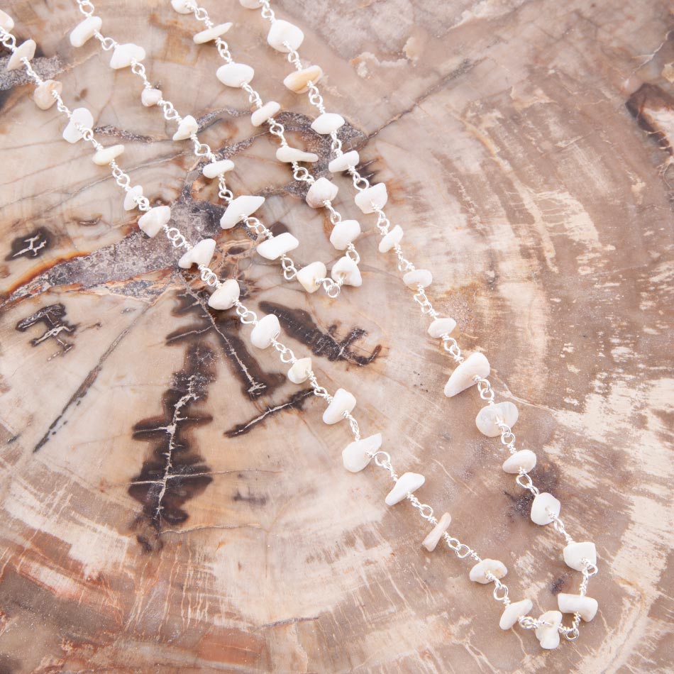 Chip Off The Old Block White Shell Necklace Barse Jewelry