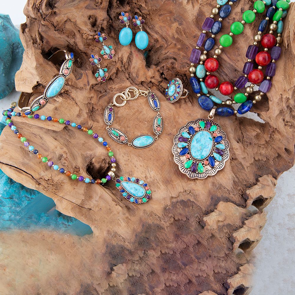 Concho Colorful Golden Link Bracelet Barse Jewelry