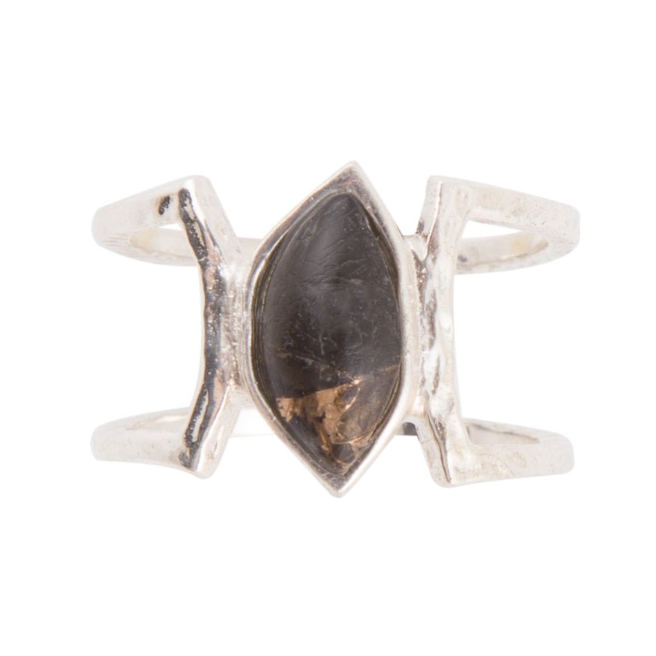 Cooling Trend Black Shungite Matrix and Sterling Silver Ring Barse Jewelry