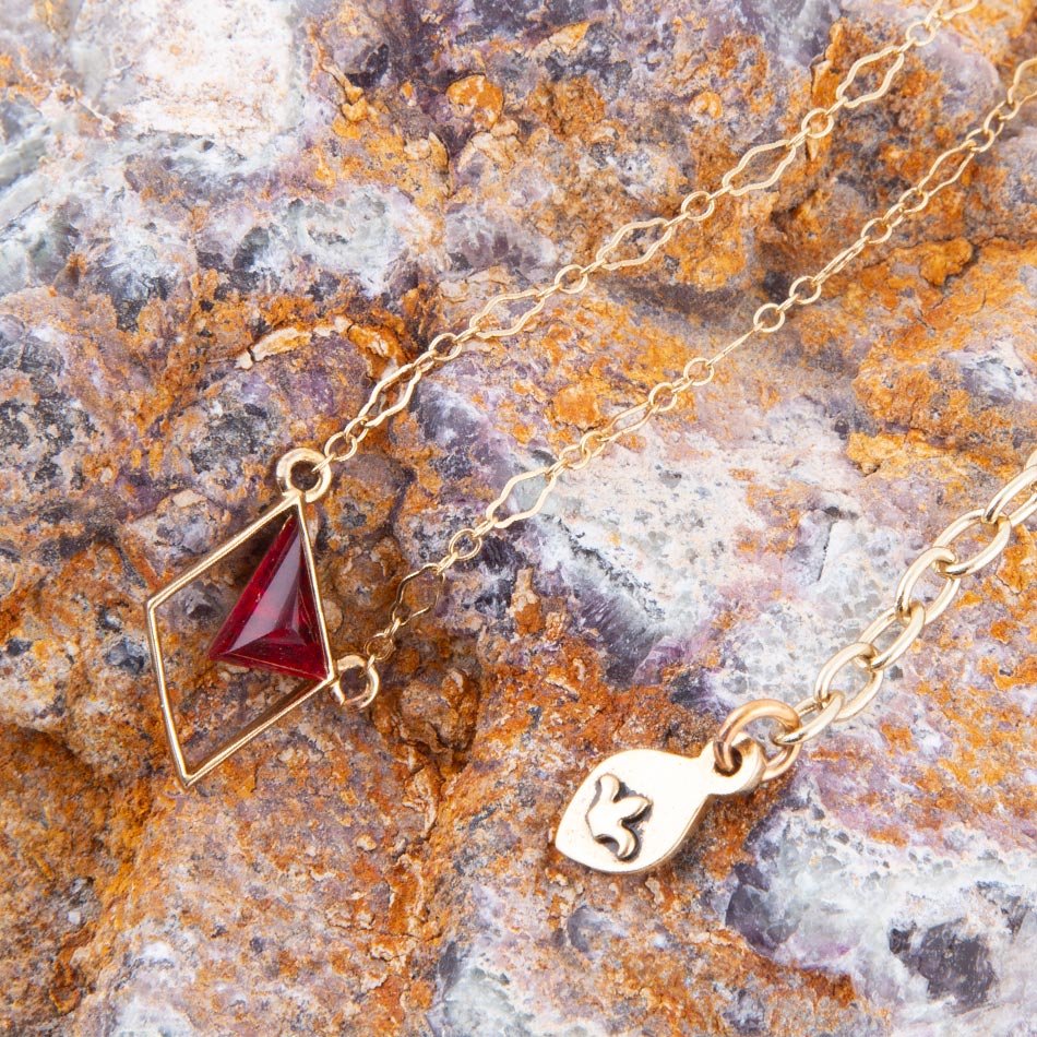 Corundum and Bronze Triangle Necklace Barse Jewelry