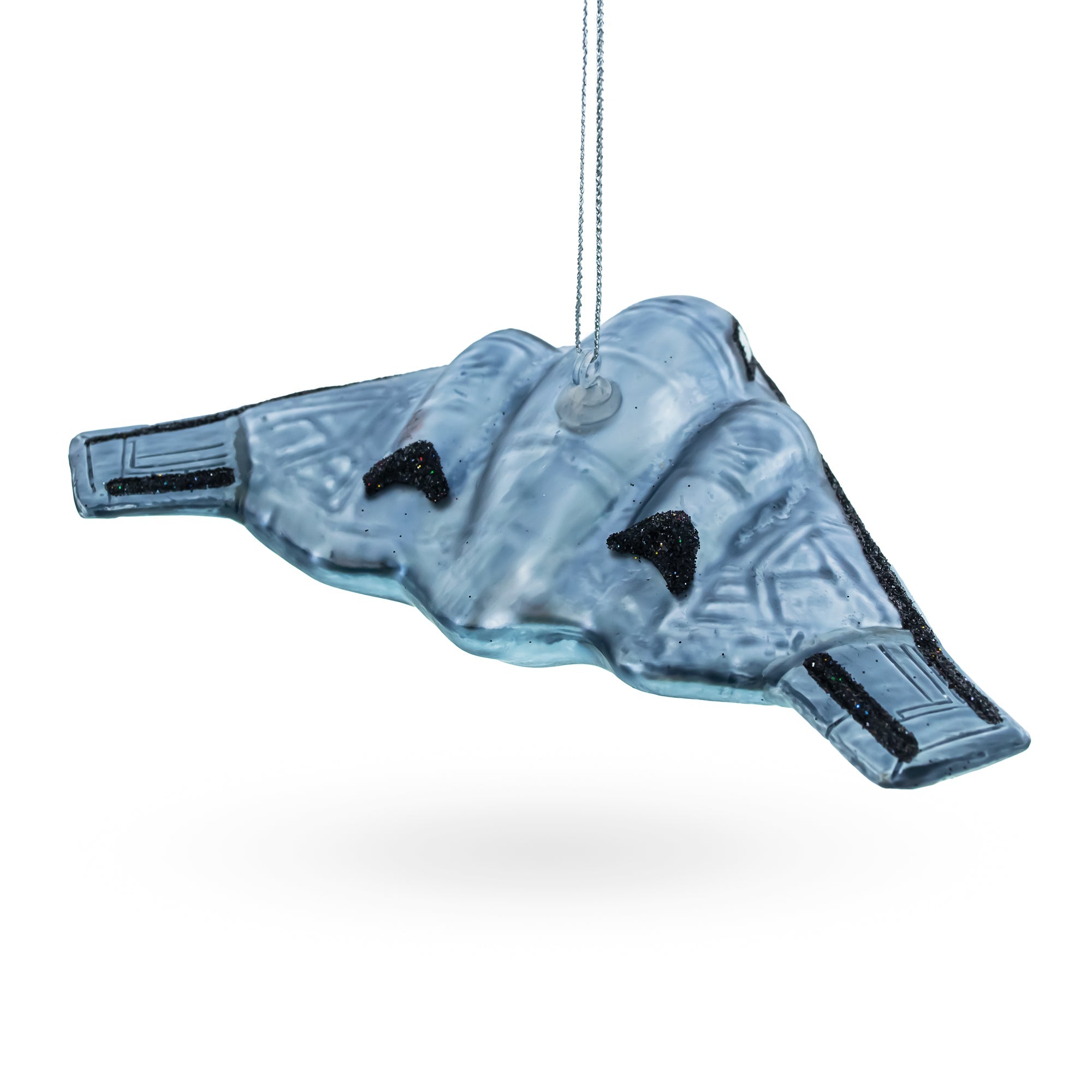 Sleek Stealth Bomber B-2 Glass Christmas Ornament