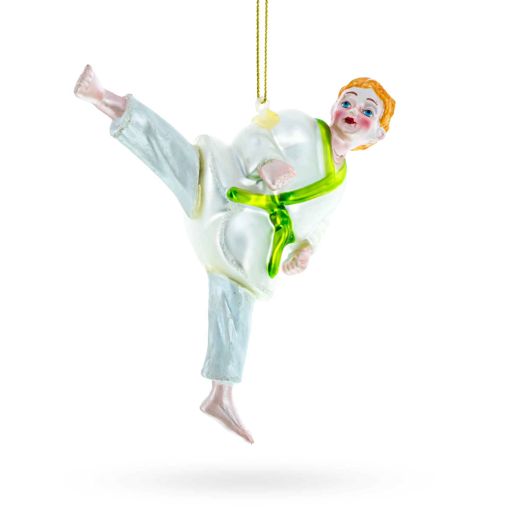Judo Martial Arts Glass Christmas Ornament
