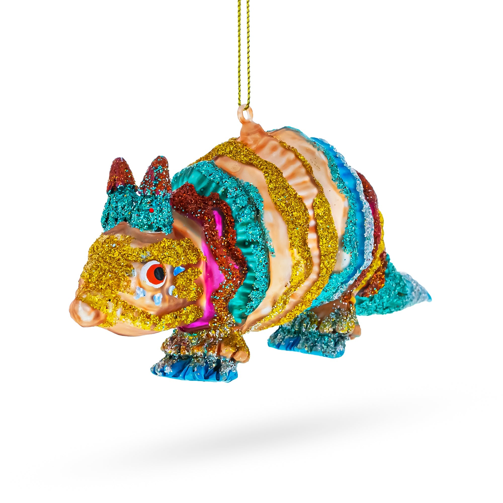 Armadillo Glass Christmas Ornament