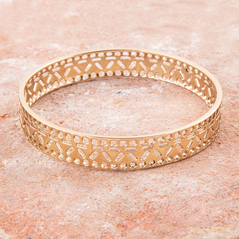 Cut it Out Bangle Golden Bracelet Barse Jewelry