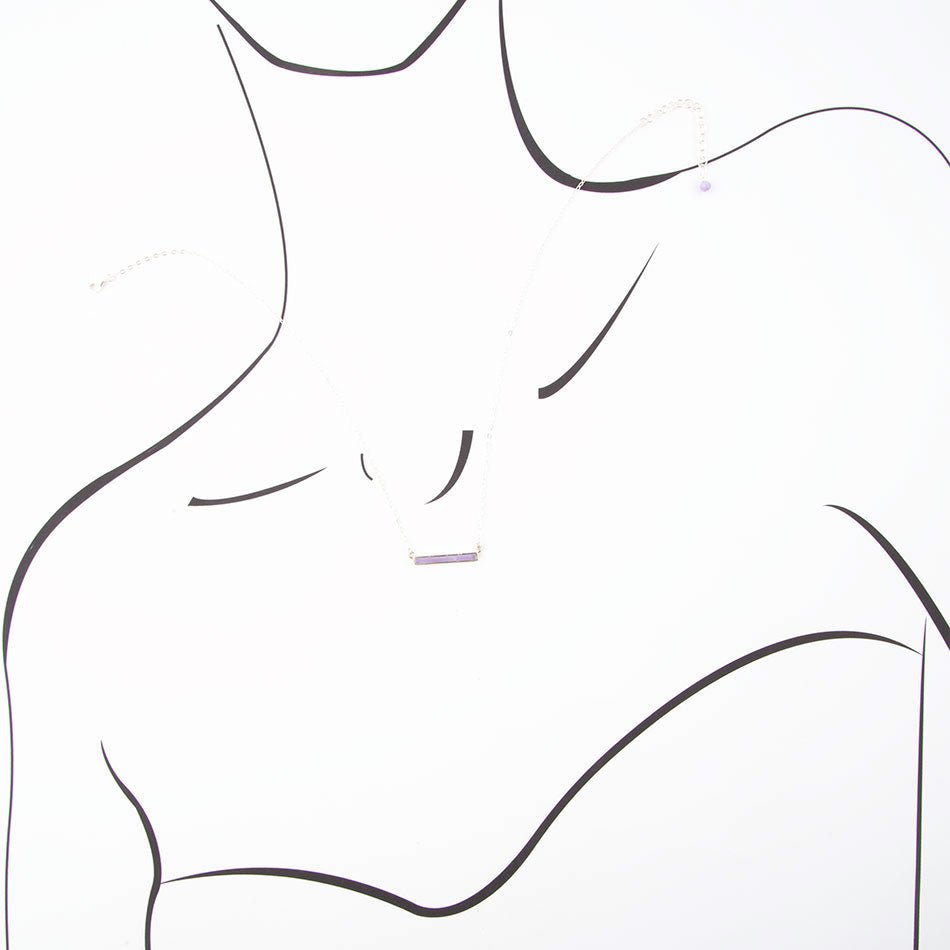 Dainty Amethyst Bar Necklace Barse Jewelry