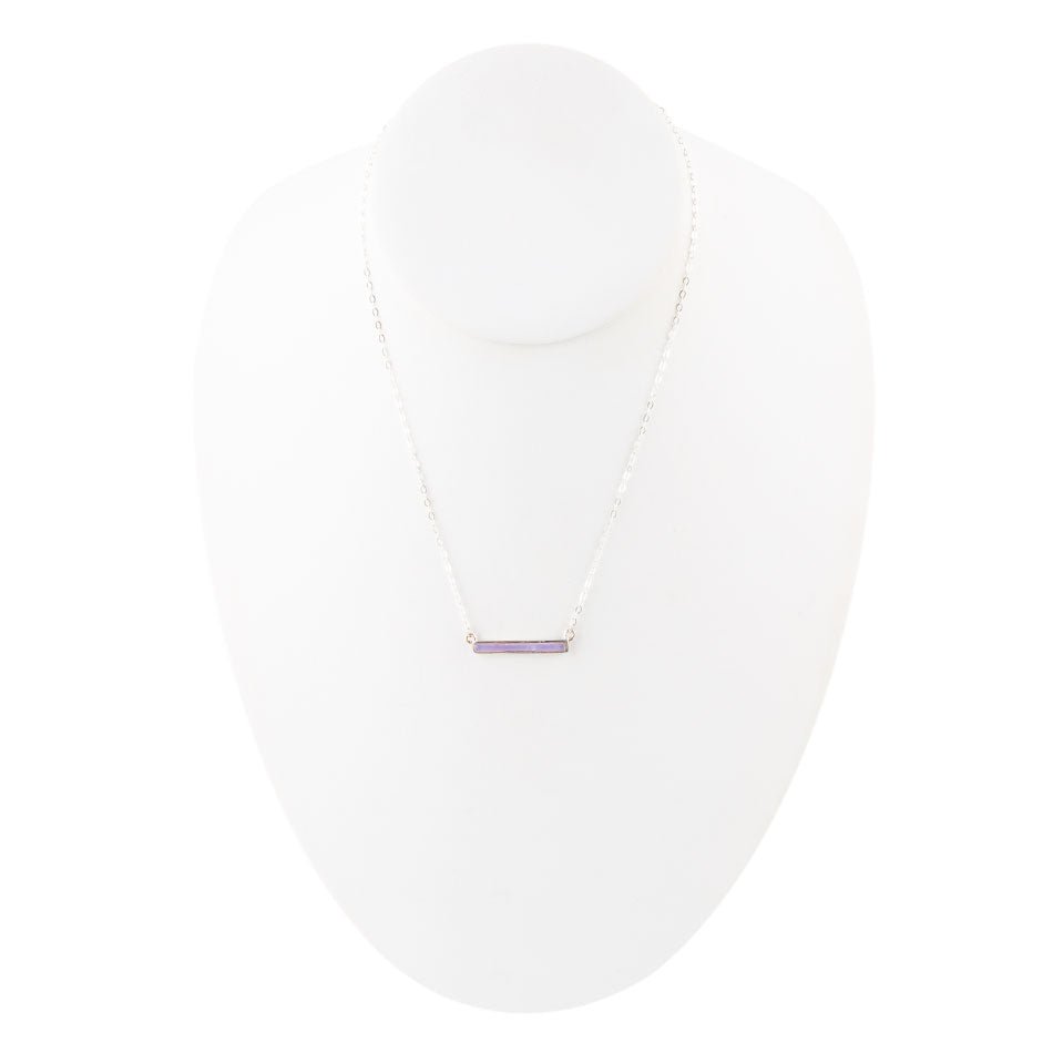 Dainty Amethyst Bar Necklace Barse Jewelry