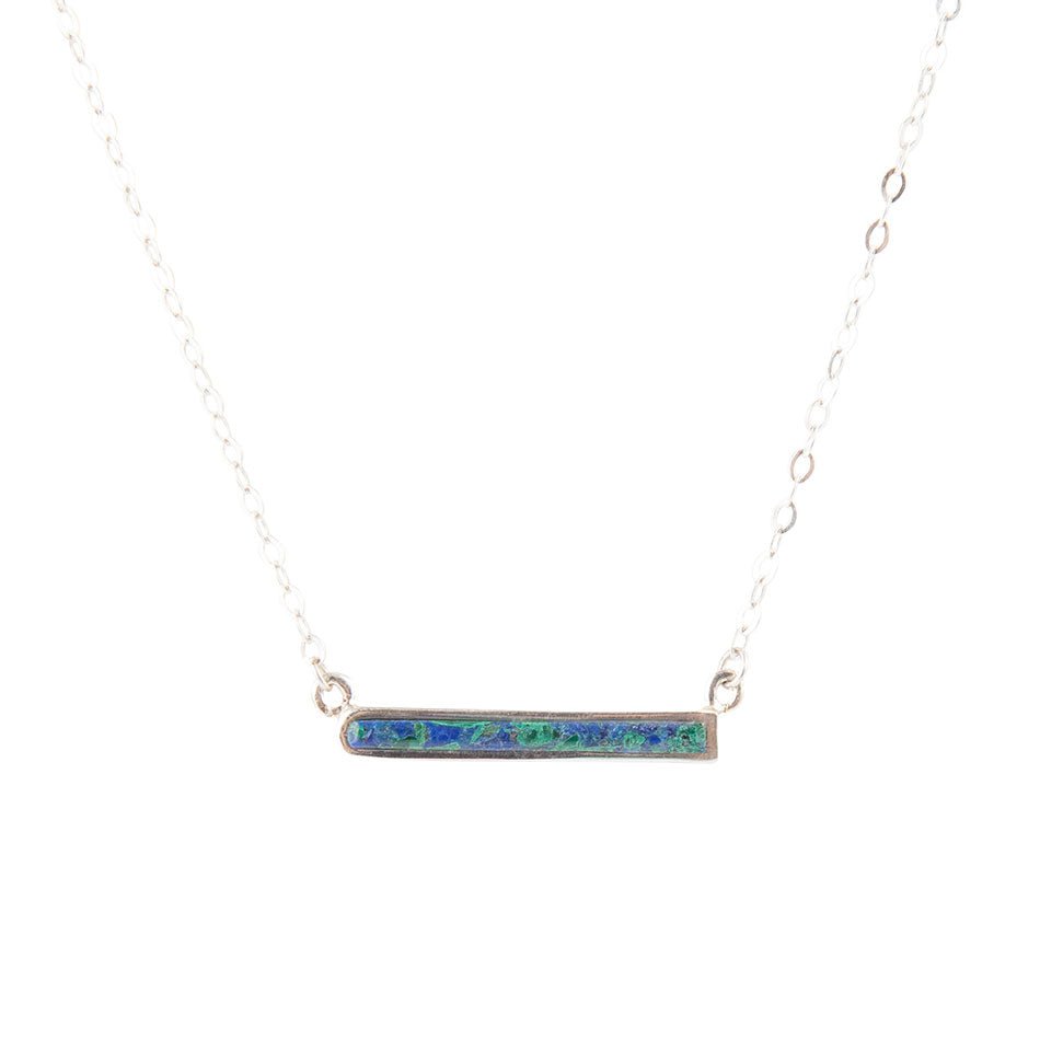 Dainty Azurite Bar Necklace Barse Jewelry