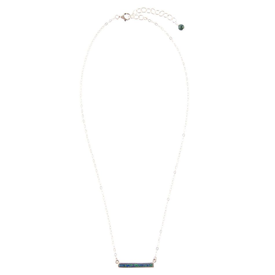 Dainty Azurite Bar Necklace Barse Jewelry