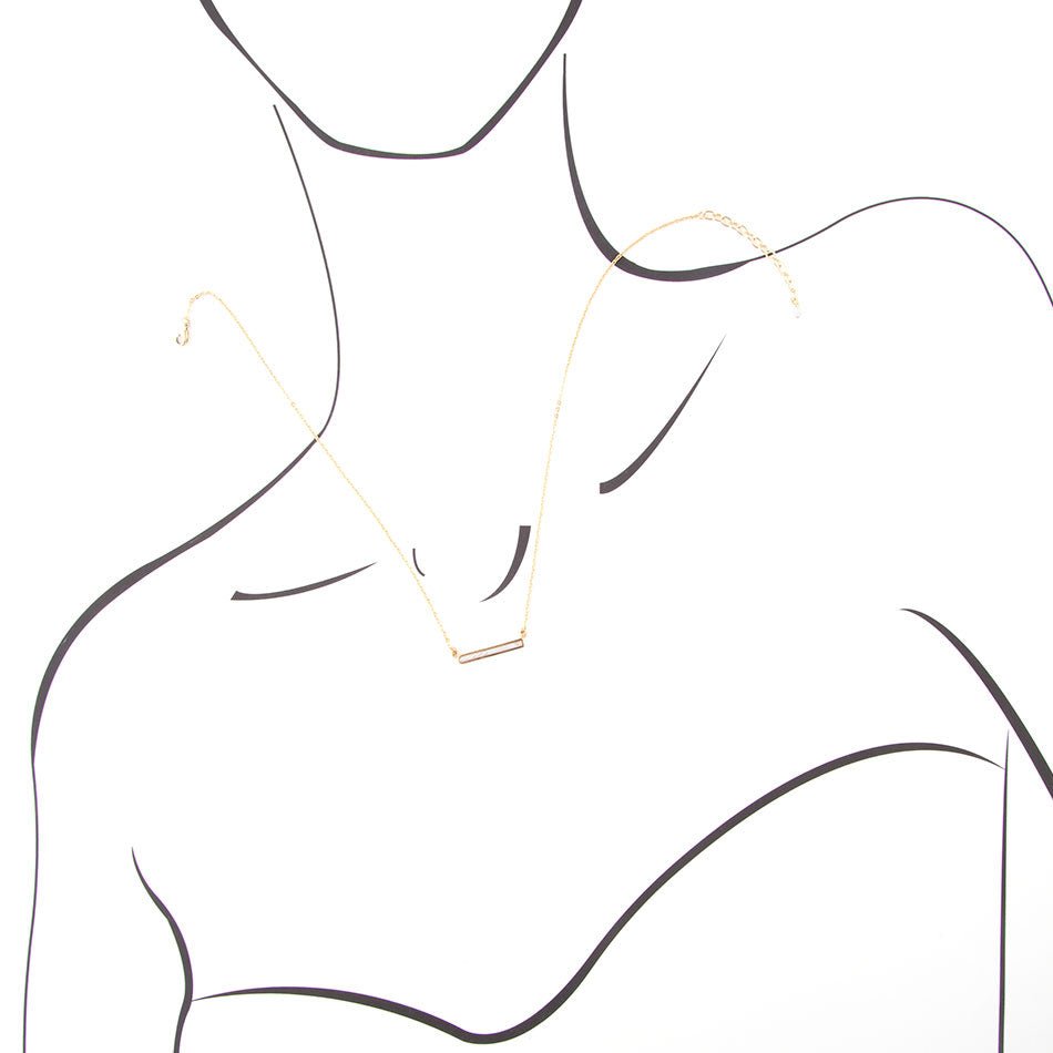 Dainty Botswana Agate Bar Necklace Barse Jewelry