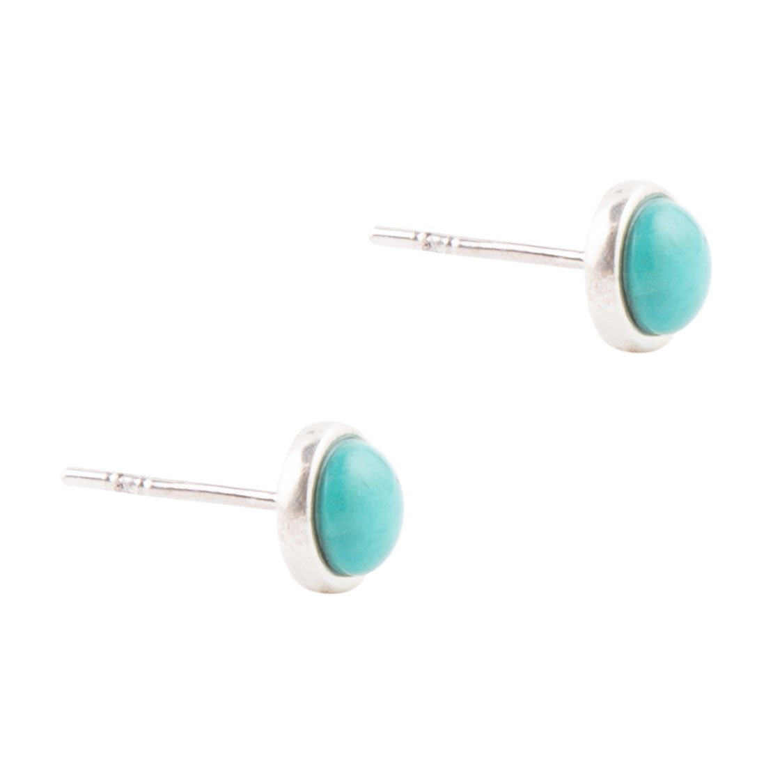 Dainty Dot Turquoise and Silver Earrings Barse Jewelry