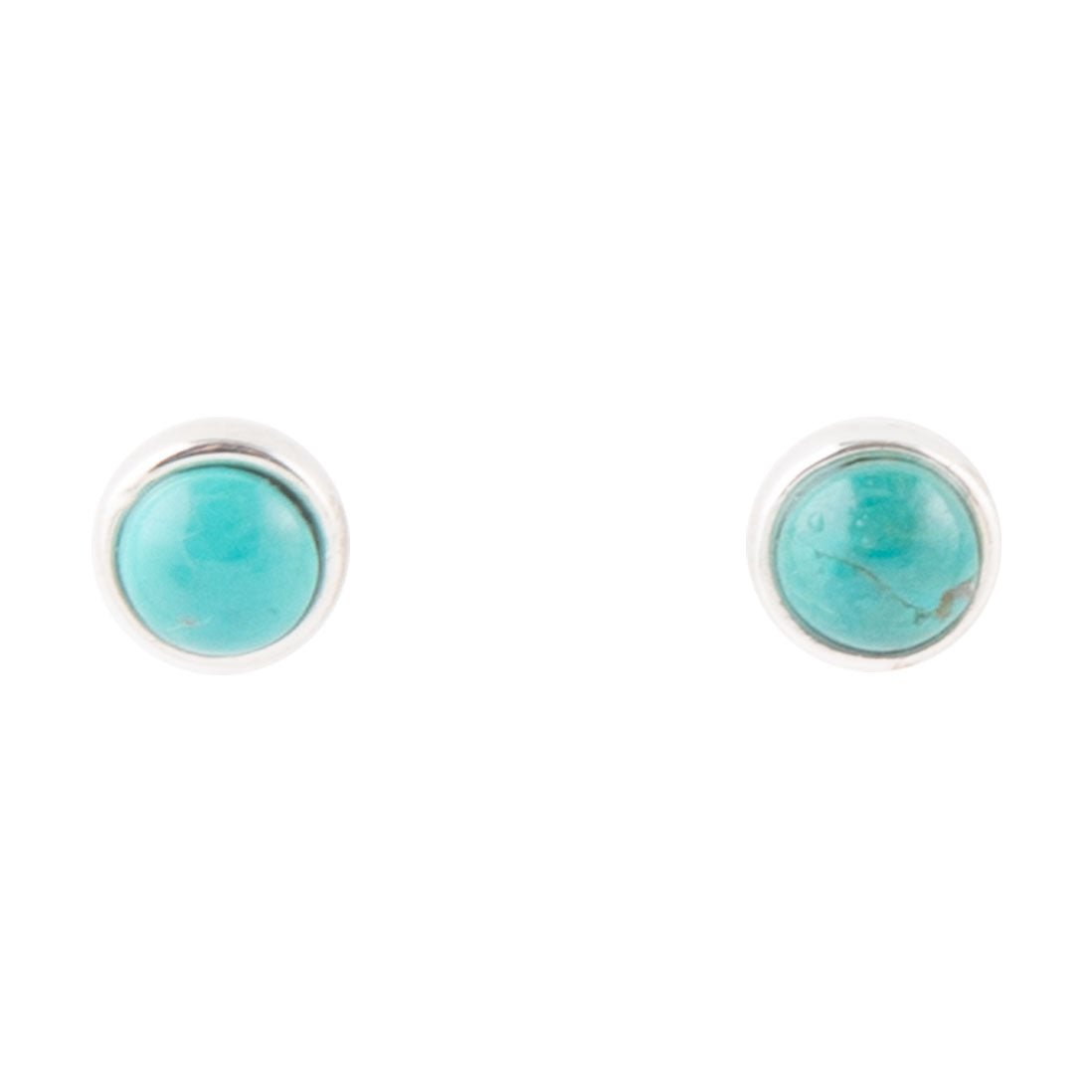 Dainty Dot Turquoise and Silver Earrings Barse Jewelry