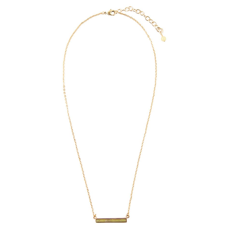 Dainty Green Aventurine Bar Necklace Barse Jewelry