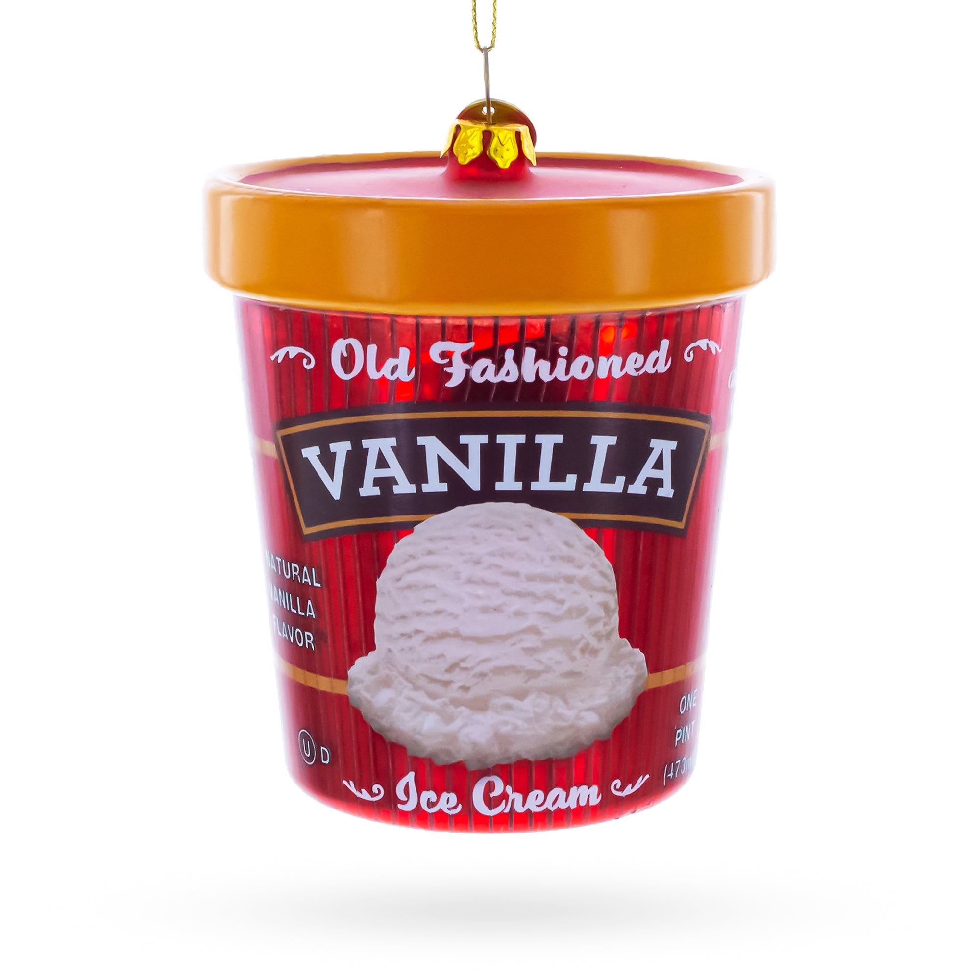 Vanilla Ice Cream Pint Glass Christmas Ornament