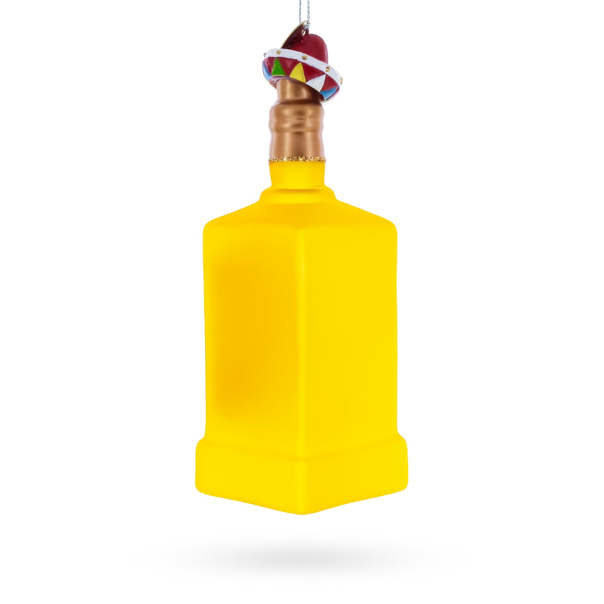 Tequila Bottle with Sombrero Glass Christmas Ornament