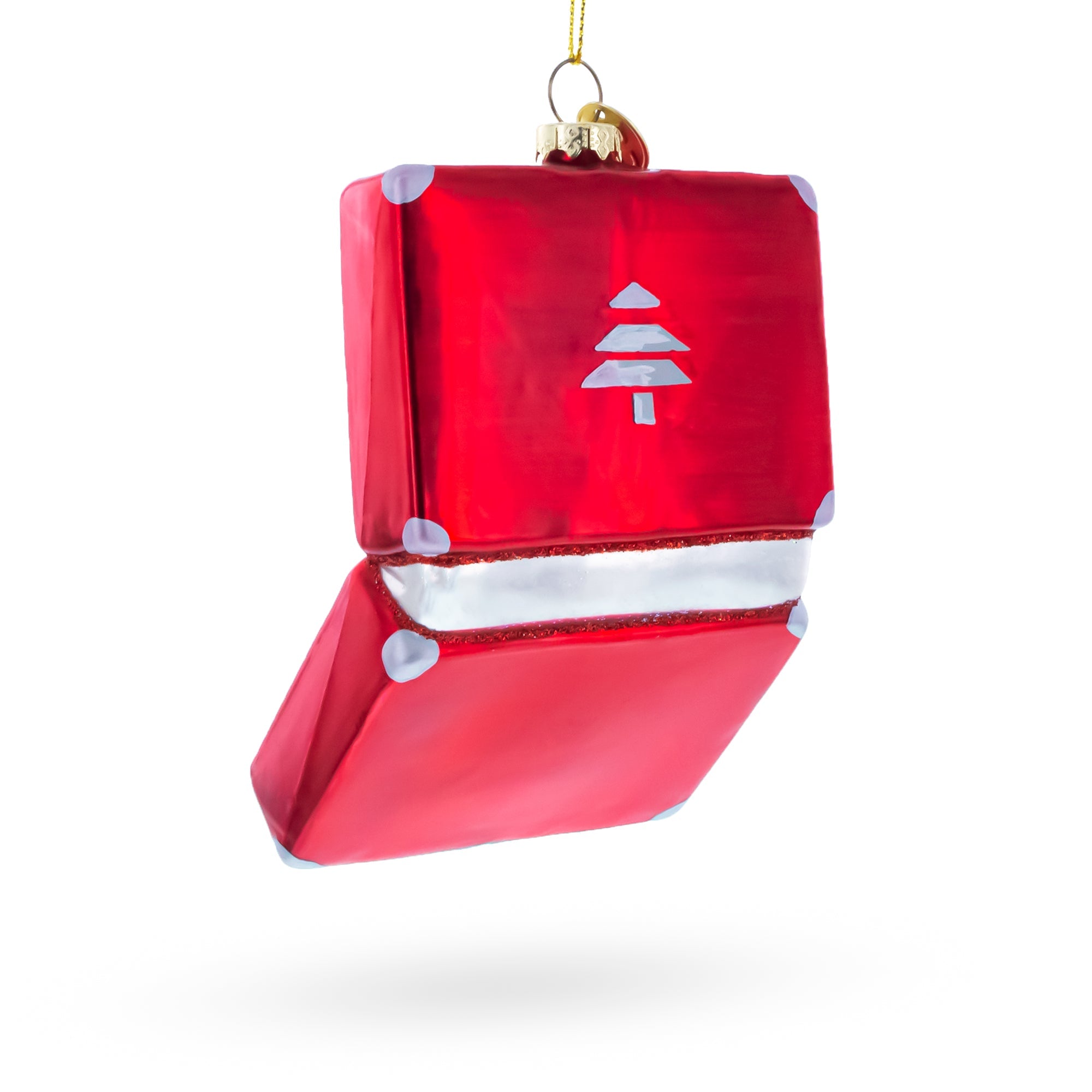 Vintage Vinyl Record Player Glass Christmas Ornament