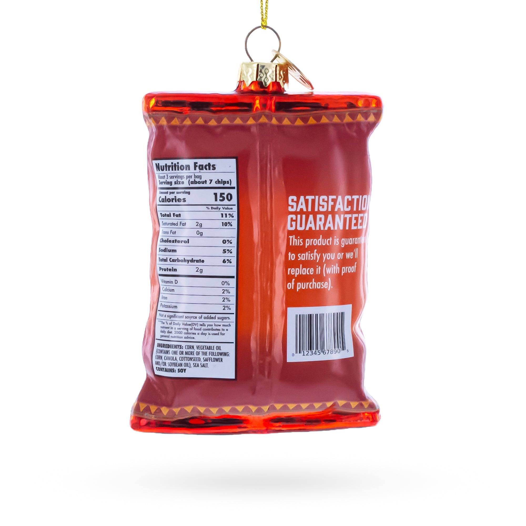 Tortilla Chips Bag Glass Christmas Ornament