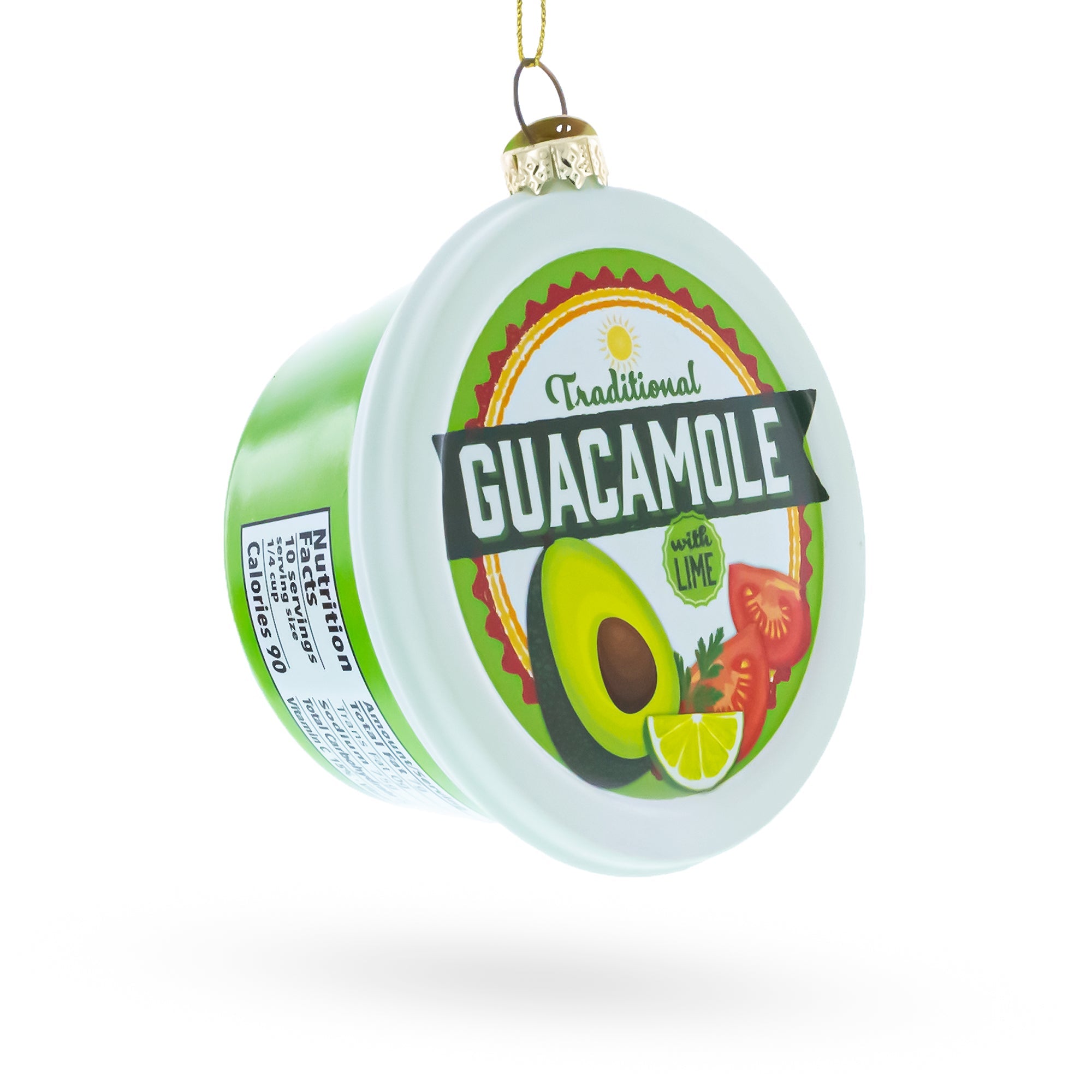 Traditional Guacamole Glass Christmas Ornament