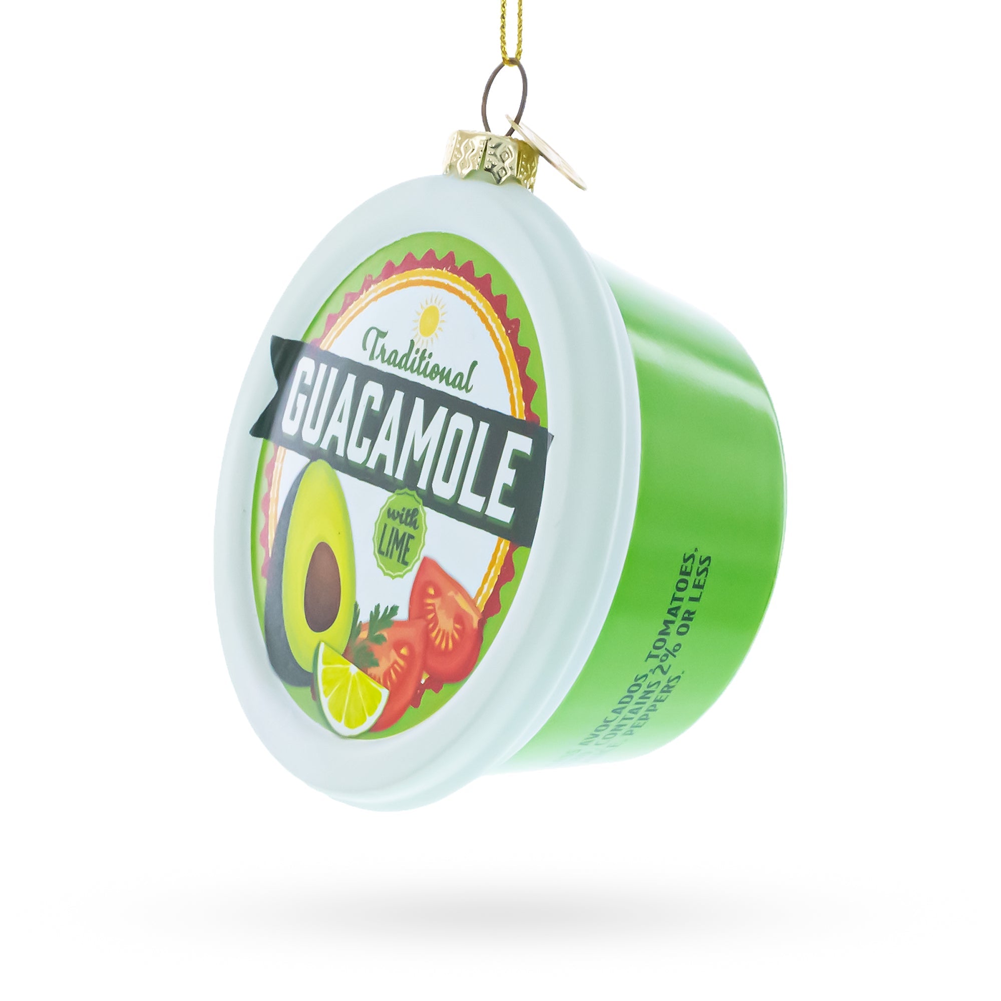 Traditional Guacamole Glass Christmas Ornament