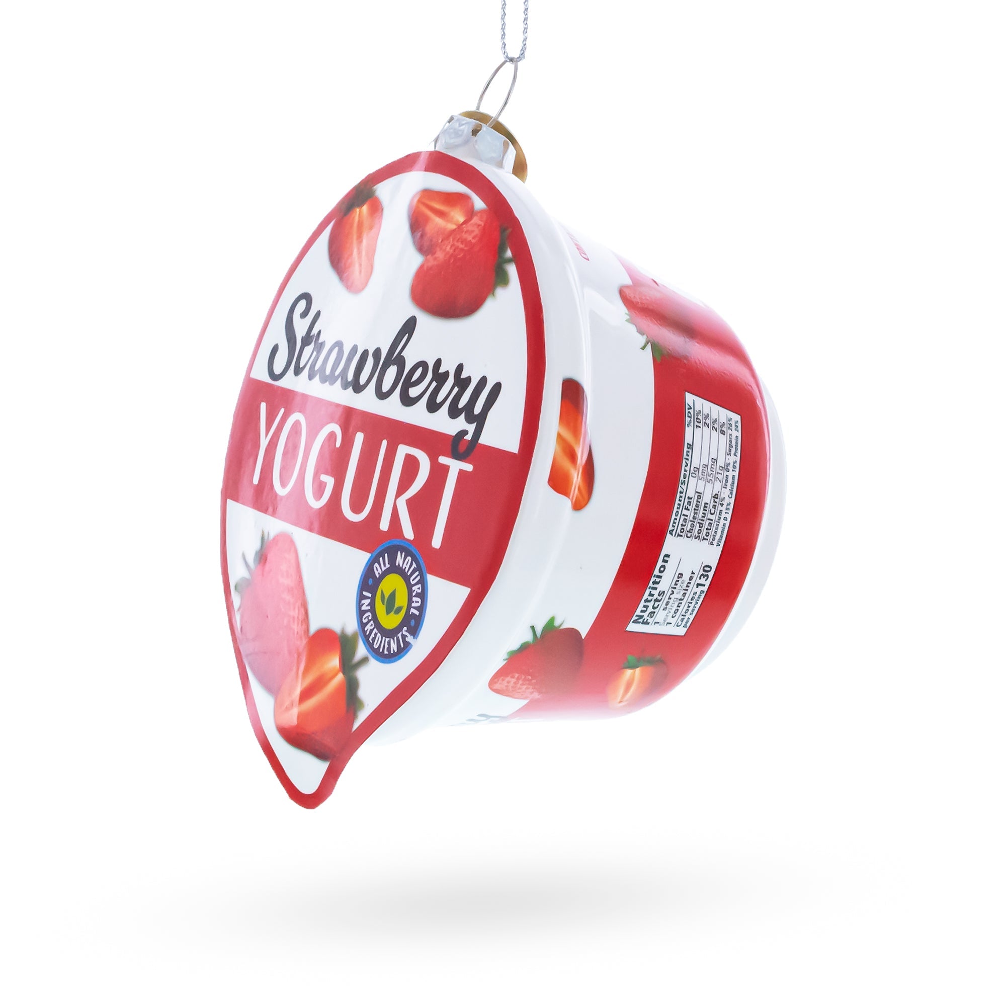 Strawberry Yogurt Glass Christmas Ornament