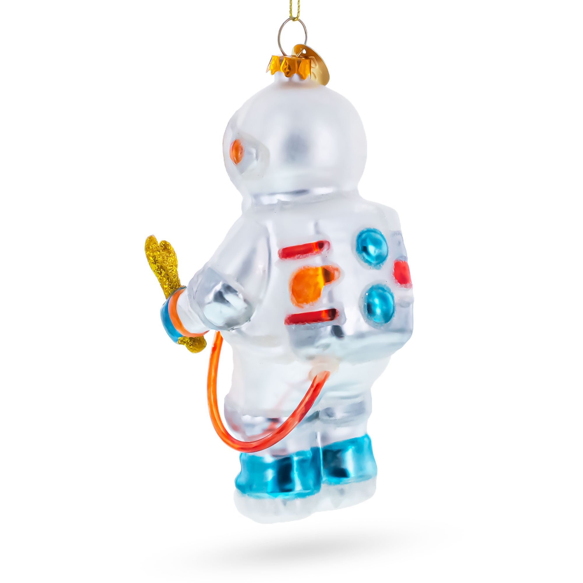 Astronaut with Tool Glass Christmas Ornament