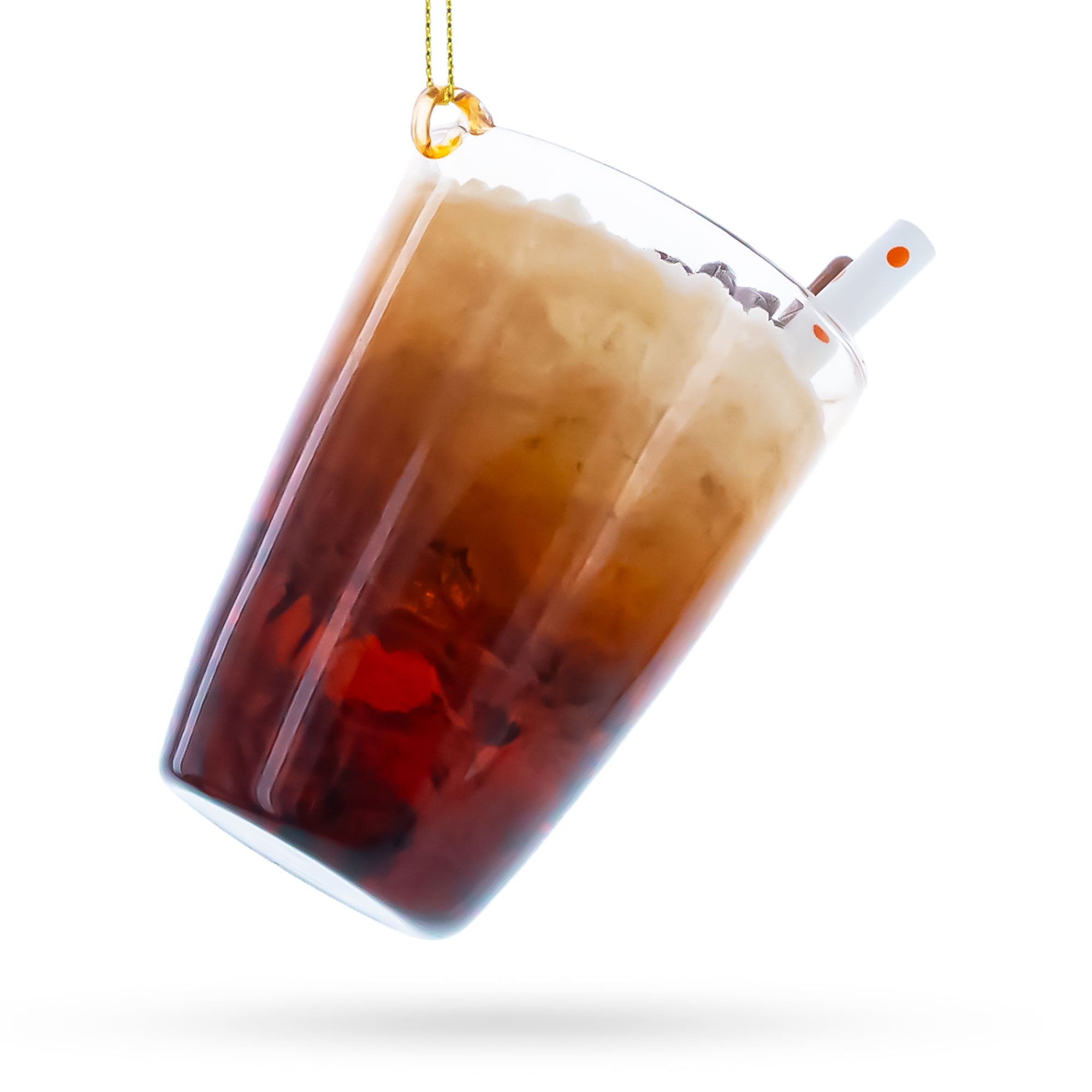 Whipped Latte Holiday Drink with Cinnamon Stick Glass Christmas Ornament