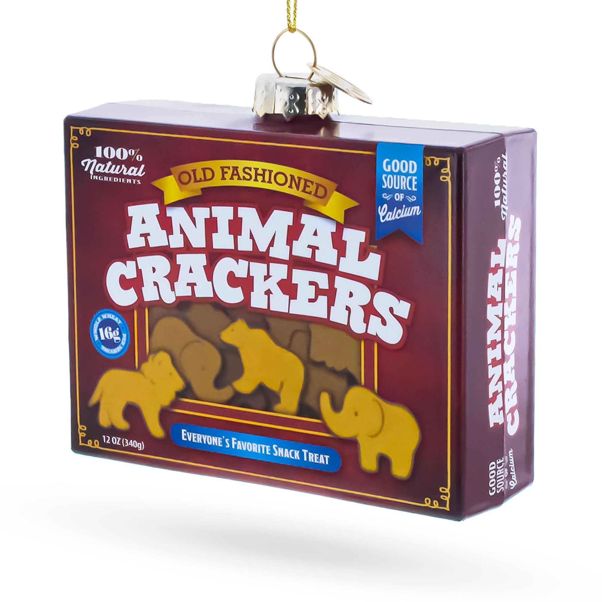 Animal Crackers Box Glass Christmas Ornament