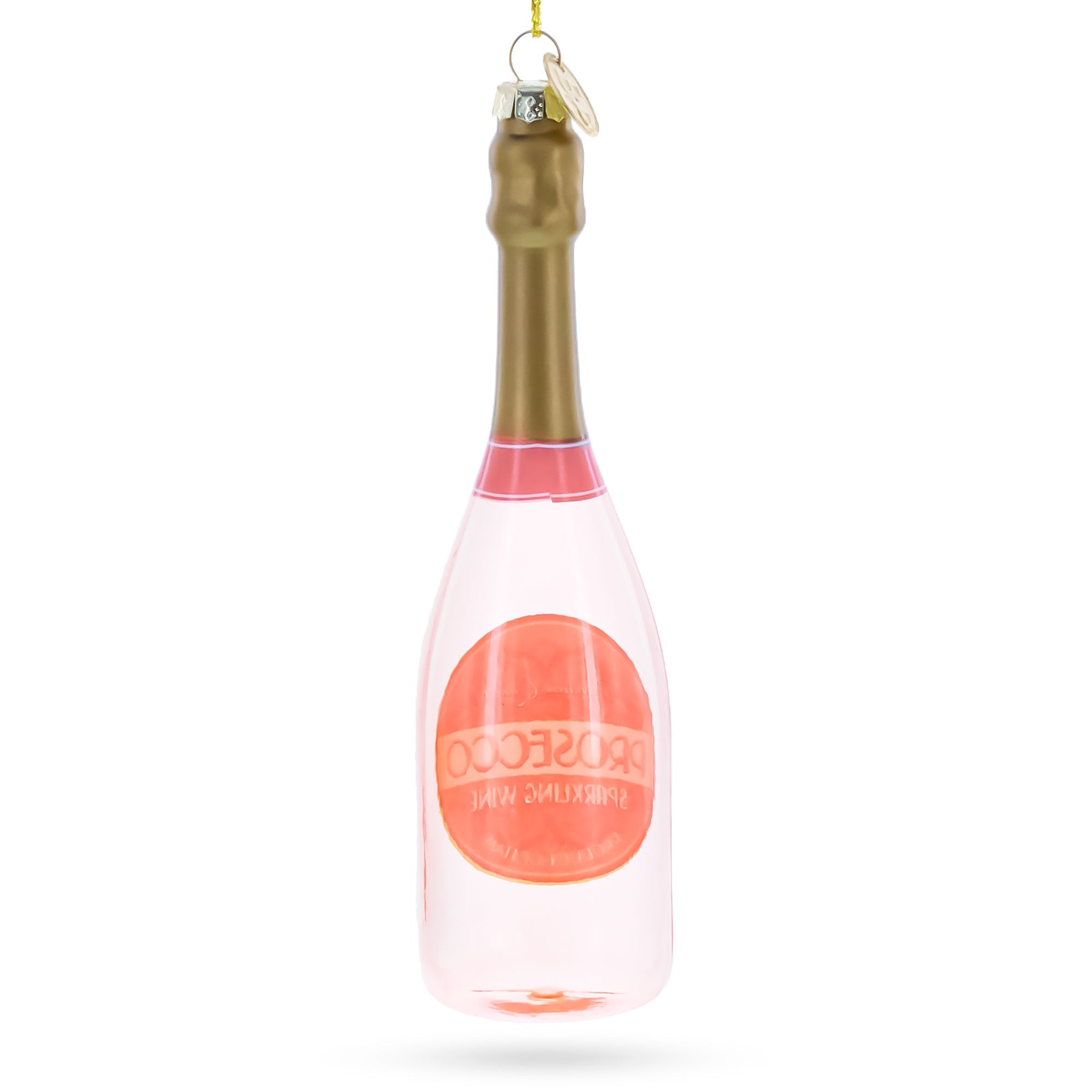 Sparkling Prosecco Bottle Glass Christmas Ornament