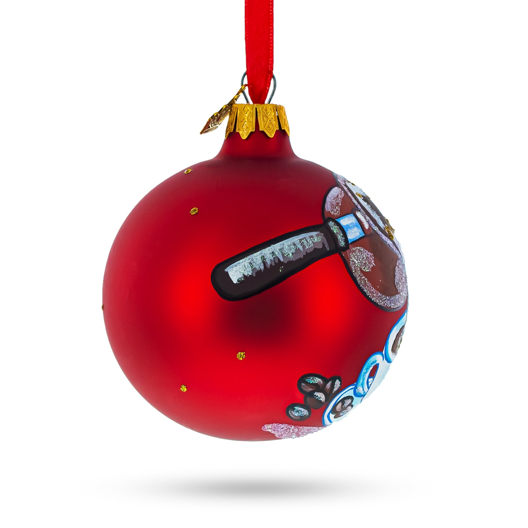 Coffee Lover Glass Ball Christmas Ornament 3.25 Inches