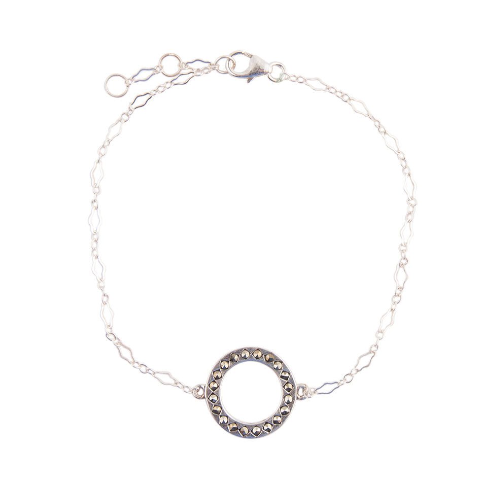 Delicate Stones Line Sterling Silver Bracelet Barse Jewelry